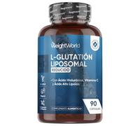 Glutatión Liposomal Reducido 333mg, 90 Cápsulas Veganas, 3 Meses de Suministro - Con Vitamina C, Ácido Hialurónico, Ácido Alfa Lipoico y Fosfatidilcolina, Sin OGM ni Estearato de Magnesio