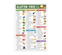 Gluten Free and Low Carb Food Chart Poster Diet Guide for Celiac Healthy Eating(Framed,12x18inch(30x45cm))