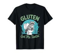 Gluten Got Me Tootin' Intolerancia al Gluten Mapache celíaco Camiseta