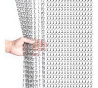 Gluwoer Cortina de Cadena de Aluminio 90 × 200cm Puerta Mosca Cadena Pantallas (Gris)