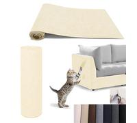 Glvomazty Alfombrillas Rascador para Gatos - 40x200cm, Rascadores de Gatos,Tamaño Recortable DIY Tapete Rascador para Gatos, Reemplazo de Torres para Gatos, Protege Carpets y Sofás, Bianco Latte
