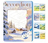 Glvomazty Libri da Colorare con Acqua, Album da Colorare ad Acqua, Watercolor Coloring Book con Pennelli e 12 Colori per Adulti Rilassamento e Antiestress, Impara ad Acquerellare