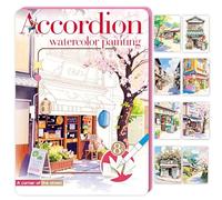 Glvomazty Libri da Colorare con Acqua, Album da Colorare ad Acqua, Watercolor Coloring Book con Pennelli e 12 Colori per Adulti Rilassamento e Antiestress, Impara ad Acquerellare