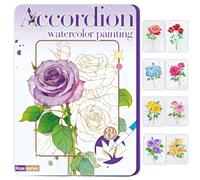 Glvomazty Libri da Colorare con Acqua, Album da Colorare ad Acqua, Watercolor Coloring Book con Pennelli e 12 Colori per Adulti Rilassamento e Antiestress, Impara ad Acquerellare