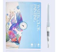 Glvomazty Libro Para Colorear Adultos, Coloring Book For Adults 12 Colores, Libro-Magico-Agua con Pinceles, Anti Stress Kit Acuarela Portatil, Watercolor Workbook para Principiante