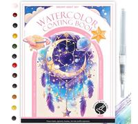 Glvomazty Libro Para Colorear Adultos, Coloring Book For Adults 12 Colores, Libro-Magico-Agua con Pinceles, Anti Stress Kit Acuarela Portatil, Watercolor Workbook para Principiante