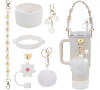 Glvomazty Set de Accesorios Para Stanley Cup incluye Tapones para Pajitas, Mango de Botella de Agua, Protector de Fondo de Silicona adecuado para Stanley Quencher 30 y 40oz