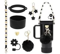 Glvomazty Set de Accesorios Para Stanley Cup incluye Tapones para Pajitas, Mango de Botella de Agua, Protector de Fondo de Silicona adecuado para Stanley Quencher 30 y 40oz