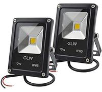 GLW LED Luz de inundación,10W Mini Proyector de Iluminación IP65 Impermeable Foco Exterior,12V DC Luz de la Seguridad del, 900lm, Blanca Cálida Luz de Pared del Paisaje, 2 Pack,NO enchufe