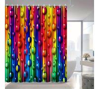 GLWDMB 1 Pieza 150x180CM Arte Abstracto con Burbujas de arcoíris Coloridas Impresas Cortina de Ducha con Gancho, poliéster, para Ventanas y Paredes, bañera, baño, Universal para Todas Las Estaciones.