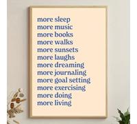 GLWDME Lienzo inspirador de autocuidado, imágenes retro de hábitos positivos para dormitorio, pósteres e impresiones, pintura mural para sala de estar.(Enmarcado)