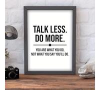 GLWDMH 1 lienzo de 60 x 80 cm, con texto en inglés "Talk Less Do More" (sin marco)