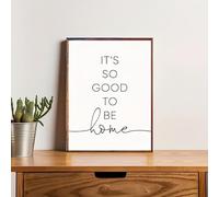 GLWDMH 1 lienzo minimalista de 20 x 30 cm, con texto en inglés "It's So Good to Be Home" (sin marco)
