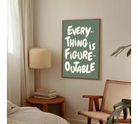 GLWDMH 1 pieza de 60 x 80 cm Everything Is Figureoutable - Lienzo con cita motivacional, póster e impresiones artísticas, imagen de pared para sala de estar, dormitorio, comedor, oficina (sin marco)