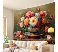 GLWDMH 150x100CM Tapiz floral de estilo barroco para colgar en la pared, tapices de poliéster, para dormitorio, oficina, dormitorio, decoración de fiestas, con paquete de instalación.