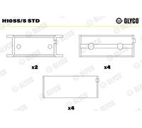 GLYCO Cojinetes De Cigüeñal Para Mitsubishi L 300/Delica II Kasten L03_P 2.3 D
