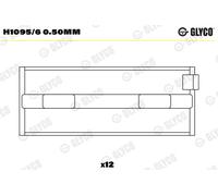 GLYCO Cojinetes Del Cigüeñal para Fiat Coupé Fa . / 175 2.0 20V Turbo 175_ Croma