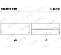 GLYCO Cojinetes Del Cigüeñal para Ford Capri III Gecp 2.0 Sierra Sedán GBC 2.0i