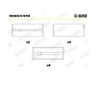 Glyco H1105/5 Std Cojinetes Del Cigüeñal para Ford Fiesta III Fiesta IV Focus