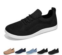 GlydeEssence Shoes Women Men, GlydeEssence - Comfort Hybrid Shoes, Women Wide Toe Minimalist Walking Sneaker (Black-White,42)