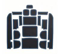 GLYGLY Alfombrillas de Goma para Consola Central para Nissan NAVARA D40 2008-2011, Alfombrilla de Goma Antideslizante Caja de Almacenamiento,Blue