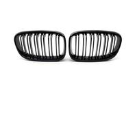 GLYGLY Kit Parrillas Delanteras para BMW 1 Series F20 2012-2014, Doble Diseño Riñón Rejilla Radiador Capó Rejilla Frontal Coche Parrilla Delantera,Bright Black