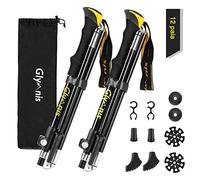 Glymnis Bastones de Senderismo Bastones Trekking Plegables 2pcs 36cm~130cm de Aleación de Aluminio 7075 y EVA para Senderismo Alpinismo Trail Viaje