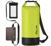 Glymnis Bolsa Estanca Bolsa Impermeable 5 L/10 L/20 L con Bolsa Cintura para Rafting Kayak Playa Senderismo Esquí Pesca Escalada y Camping (Verde, 10 L)