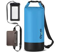 Glymnis Bolsa Estanca Bolsa Impermeable 5 L/10 L/20 L con Bolsa Cintura para Rafting Kayak Playa Senderismo Esquí Pesca Escalada y Camping (Azul, 10 L)