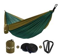 Glymnis - Hamaca Ultraligera de Nailon (300 kg, Capacidad de Carga, 300 x 200 cm, 2 Correas de Nailon y 2 mosquetones para Acampada de Viaje al Aire Libre y jardín