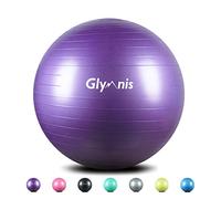 Glymnis Pelota de gimnasia - Antiestallido [Carga máxima de 450 kg] con bomba rápida, perfecta para pilates, entrenamiento, yoga y fitness [Púrpura - 65cm]