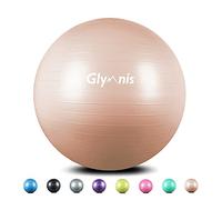 Glymnis Pelota de Pilates Pelota Anti-Burst para Pilates Gimnasia Fitness Embarazo Yoga Embarazo 55cm 65cm 75cm con Hinchador Rosa Oro (65cm)