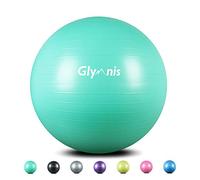 Glymnis Pelota de Pilates Pelota Anti-Burst para Pilates Gimnasia Fitness Equilibrio Yoga Embarazo 55cm 65cm 75cm con Hinchador Verde Menta (65cm)