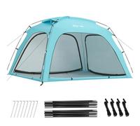 Glymnis Tienda de Playa, Refugio Playa para 3-4 Personas, Carpa de Playa con 4 Puertas con Cremallera, 4 Ventanas Ventiladas, Protección UPF 50+, para Playa Parque Pescar