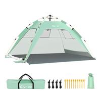 Glymnis Tienda de Playa, Refugio Playa para 3-4 Personas, Carpa Playa Hidráulica con Puerta de Cremallera, Ventanas Ventiladas, Protección UPF 50+, para Varar Parque Pescar