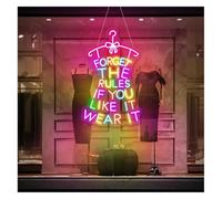 Glymzoi Lámpara LED Neón Olvídate de las reglas si te gusta, úsalo. Letrero neón con brillo ajustable 34 cm x 57(B)