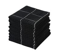 Glynniss Paños de cocina para lavar platos de cocina, trapos de cocina súper absorbentes, paños de limpieza de rizo de algodón (paquete de 8 unidades, negro, 12 x 12 pulgadas)