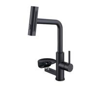 GLYYR Grifo Cocina 2 In 1 con Lava Vasos Fregadero, Giratorio de 360° Grifo Fregadero Cocina Extraible 4 Modos Grifo Monomando Cocina Acero Inoxidable