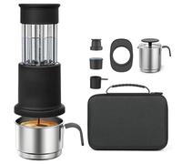GLYYR Máquina de café expreso portátil,Cafetera Portátil Cápsula de Espresso 3 en 1, Operación Manual, Mini Cafetera de 10-15 Bares, Máquina Café pequeña para Viajes, Camping