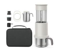GLYYR Máquina de café expreso portátil,Cafetera Portátil Cápsula de Espresso 3 en 1, Operación Manual, Mini Cafetera de 10-15 Bares, Máquina Café pequeña para Viajes, Camping