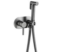 GLYYR Pulverizador de Bidé de Mano para Inodoro Kit, Pared para Grifo De Bidé Frío Y Caliente De Latón, Ducha Bidet Inodoro WC con Cuerpo de Válvula Empotrado, Manguera 1,5 m