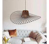 GLZXMQBP Vertigo Lámpara Colgante Retro Para Sala De Estar, Lámpara Colgante Retro Vértigo Fibra De Vidrio + Lámpara De Poliuretano Diseño Hat Thane, Altura De Luz Ajustable E27,Café,100CM