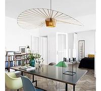 GLZXMQBP Vertigo Lámpara Colgante Retro para Sala De Estar, Lámpara Colgante Retro Vértigo Fibra De Vidrio + Lámpara De Poliuretano Diseño Hat Thane, Altura De Luz Ajustable E27,Marron,100CM