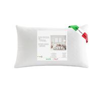 GM Almohada para dormir, relleno estándar, antiácaros, hipoalergénico, transpirable, para cama de matrimonio individual con funda acolchada lavable, fabricado en Italia