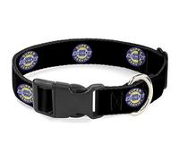 GM General Motors Collar para Mascotas, Collar de Perro, Hebilla de plástico, Logotipo de Chevrolet Super Service Negro, Azul, Amarillo, Blanco, 16 a 23 Pulgadas, 1.5 Pulgadas de Ancho