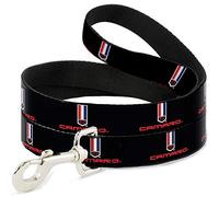 GM General Motors - Correa para Mascotas, Correa para Perro, Logotipo de Camaro, repetición de 6 pies de Largo, 1.5 Pulgadas de Ancho
