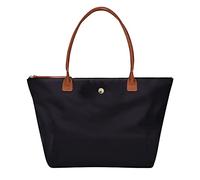 GM LIKKIE Bolso de hombro para mujer, de nailon, con asa superior, plegable, para fin de semana, Negro , L