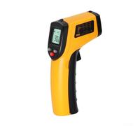GM320 Termómetro infrarrojo digital, temperatura sin contacto para uso industrial, -50 a 400 °C, relación distancia a punto 12:1, ABS, amarillo
