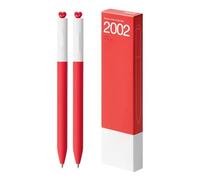 GMBYLBY 2 bolígrafos de tinta de gel de 0,5 mm, estéticos, neutros, corazón, creativo, rotativo, para diario