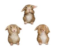 GMBYLBY 3 piezas Conejo de Pascua Figuras Escuchar No Ver Hablar Resina Estatuas de Conejo Decoraciones para el Hogar y Vacaciones Adornos Lindos Conejos Coleccionables Adornos
